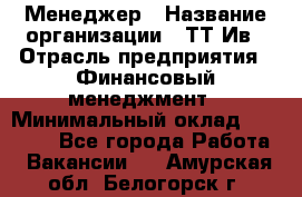 Менеджер › Название организации ­ ТТ-Ив › Отрасль предприятия ­ Финансовый менеджмент › Минимальный оклад ­ 35 000 - Все города Работа » Вакансии   . Амурская обл.,Белогорск г.